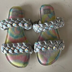 New DV by Dolce Vita Girl’s Careena Braided Silver Sandal Size: 13